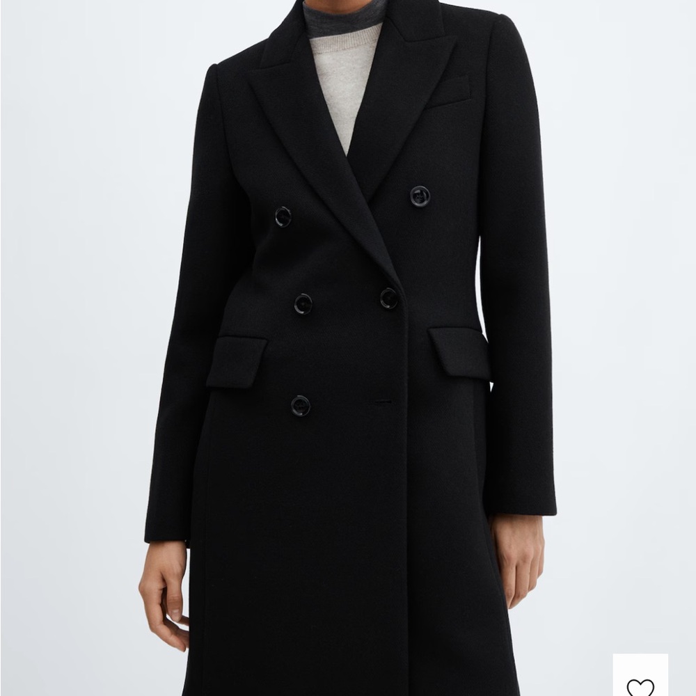 Brand New Black Double-Breasted Women's Coat